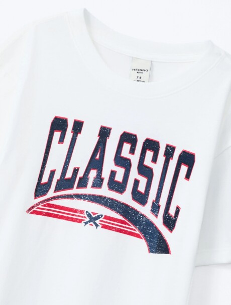 CAMISETA INFANTIL CON ESTAMPA BLANCO