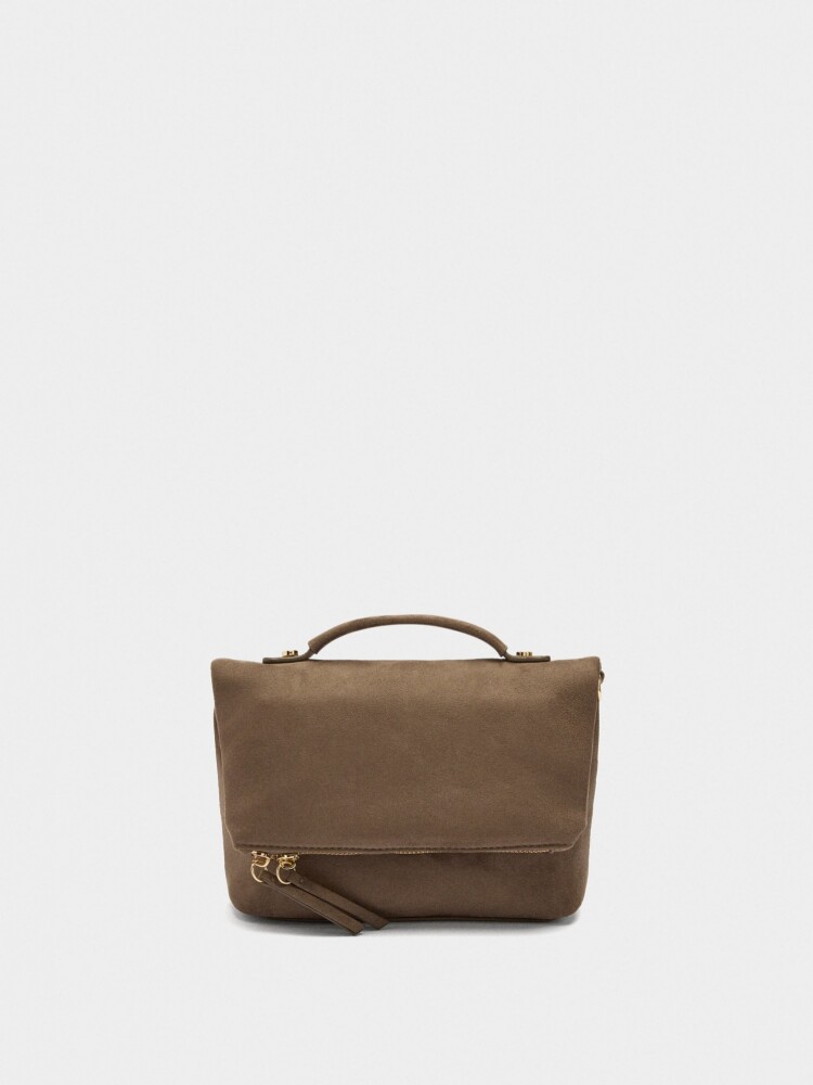 Bolso De Fiesta Con Solapa Efecto Piel taupe