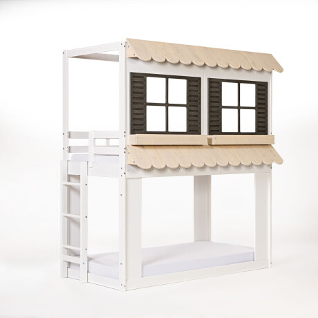 CUCHETA CASITA KIDS 1 PLAZA MDF-Y-MADERA BLANCO PRAGA