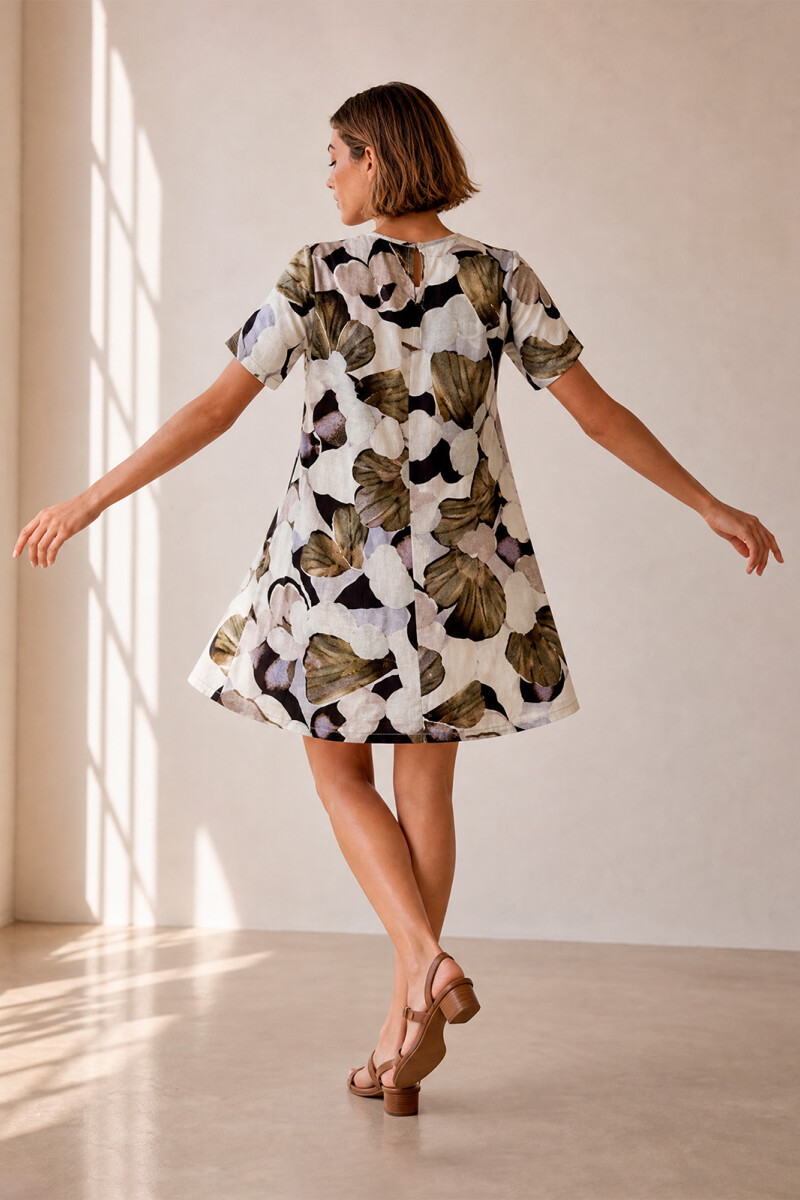 VESTIDO PETALO BEIGE