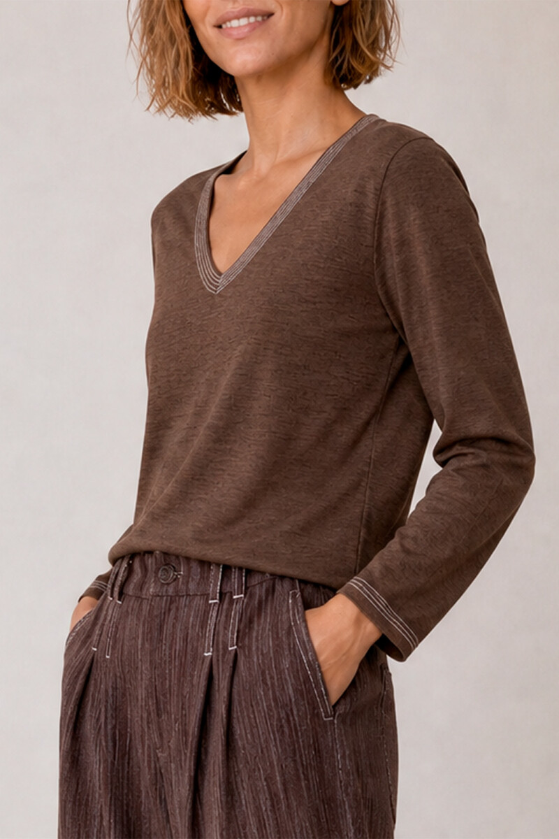 REMERA QUINTO M/L MARRON
