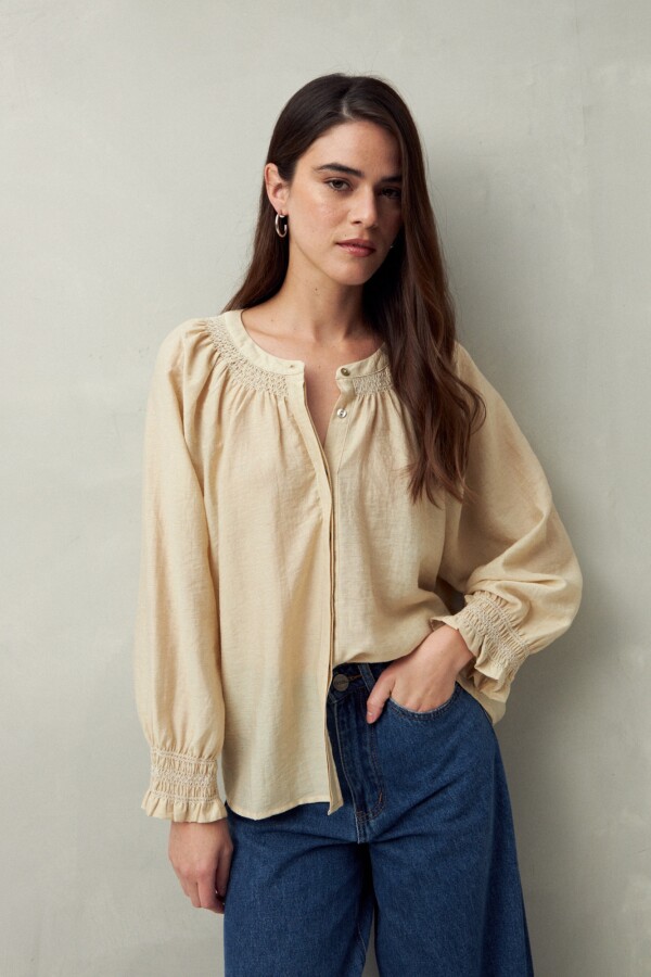 CAMISA HIDAYA Almendra