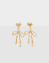 Aros Colgantes Largos Moño Aros Colgantes Largos Moños - Dorado