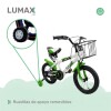 Bicicleta Rodado 12 Con Canasto Y Caramañola Niño Niña Verde
