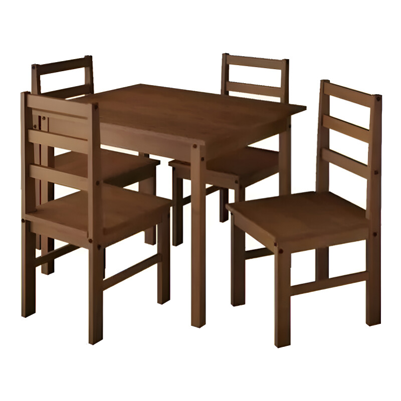 JUEGO DE COMEDOR LINDA 4 SILLAS LUSTRE CERA 100% PINO Juego De Comedor Linda 4 Sillas Lustre Cera 100% Pino