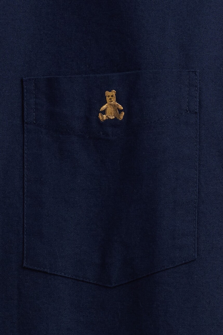 Camisa Oxford Logo Oso Brannan Hombre Tapestry Navy