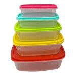 TUPPER DE PLÁSTICO SET x5 TUPPER DE PLÁSTICO SET x5