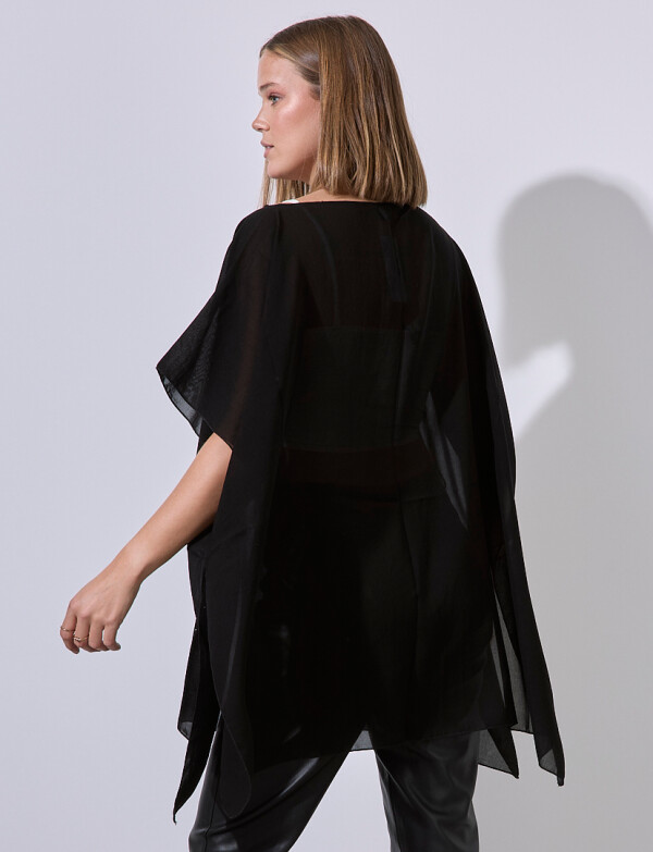 Poncho Noche NEGRO/PLATEADO