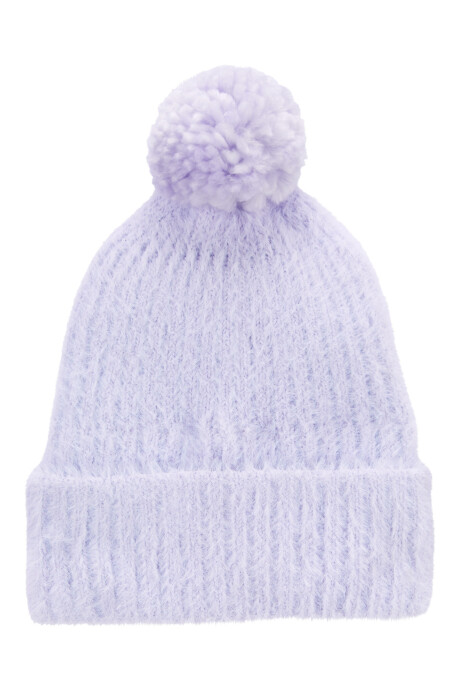 Gorro con pom pom, lavanda Sin color