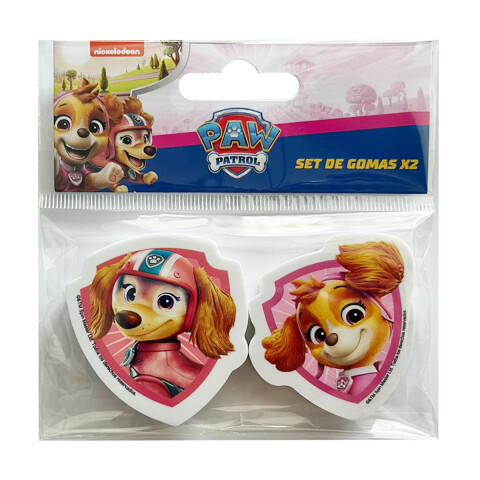 Pack x 2 Goma de Borrar Paw Patrol 4 cm FUCSIA/ROSA