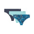 UA PURE STRETCH NO SHOW THONG-PRINT 3PK-BLU OPAL BLUE-293