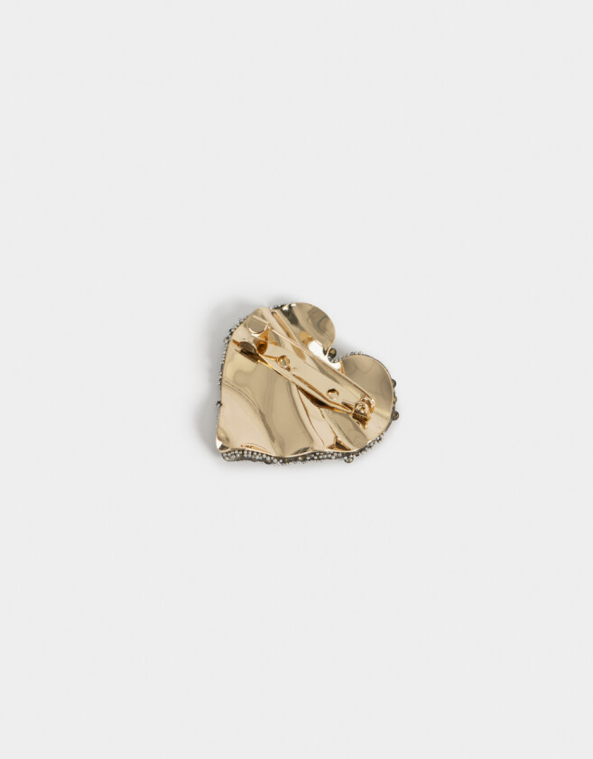 Prendedor Con corazón Prendedor Corazón Strass - Dorado