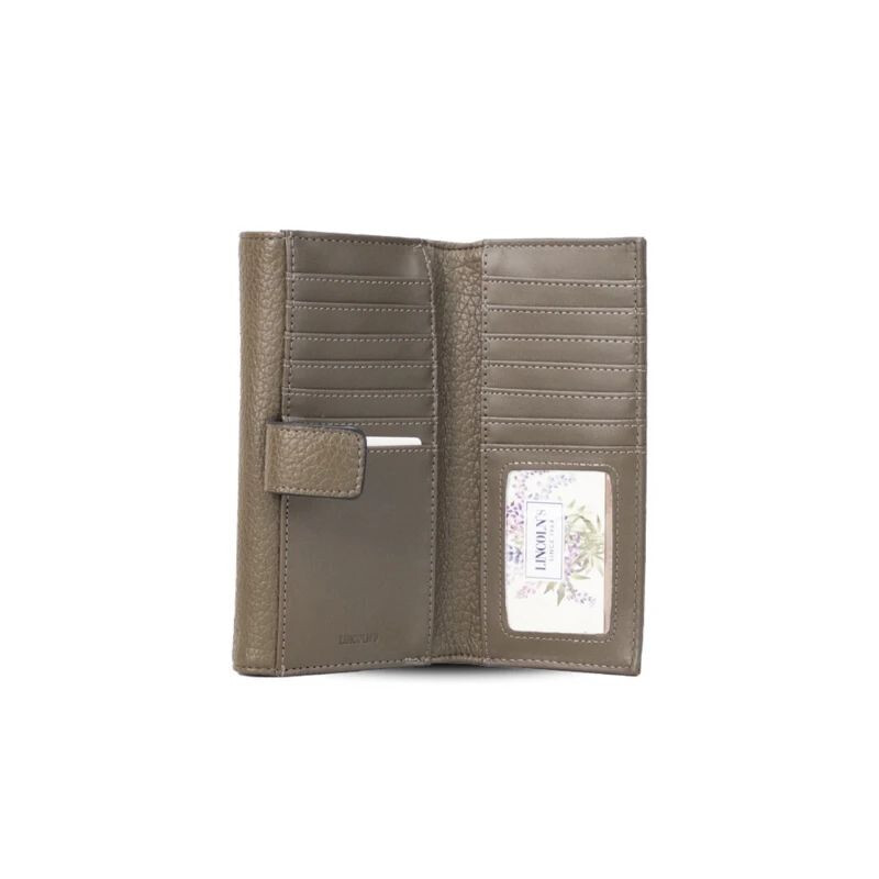 Billetera de Dama en Eco Cuero con Broche Metalico Aceituna