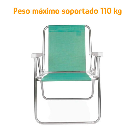 Silla Alta Aluminio Reposera Mor 110 kg Plegable Sannet Verde