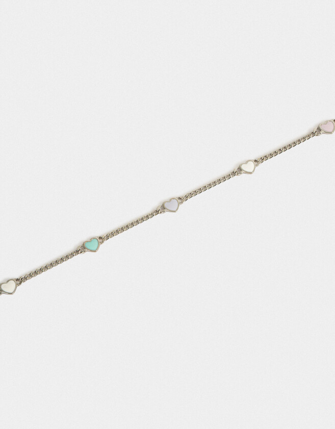 Collares Infantiles Con corazón Plateado