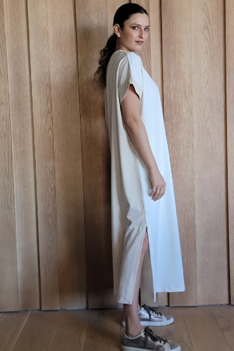 Vestido Agapanto Crudo - Beige Melange