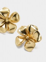 Pendientes De Flor Con Relieve dorado