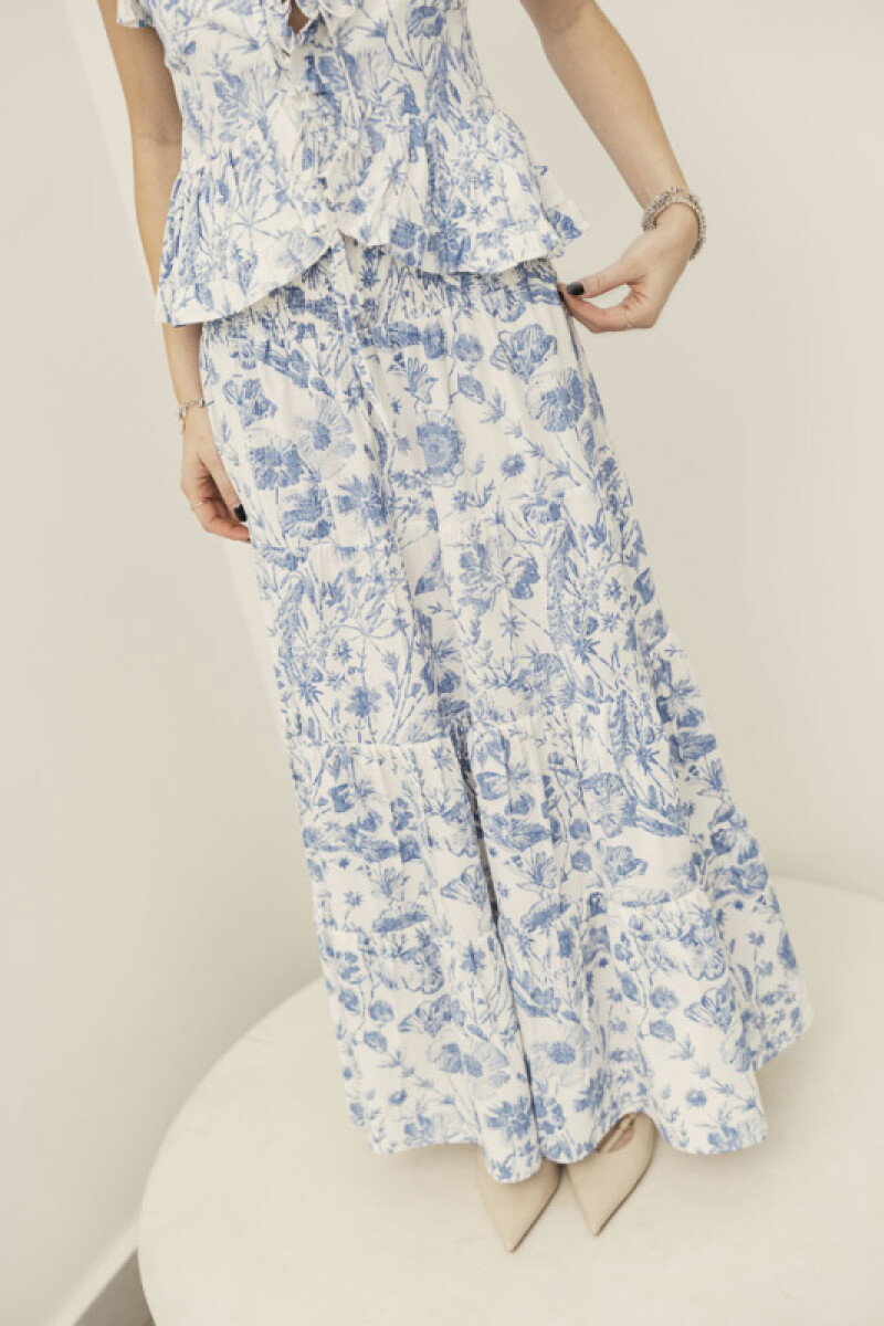 FALDA AURELIA BLUE BOTANIC FLOWERS FALDA AURELIA BLUE BOTANIC FLOWERS