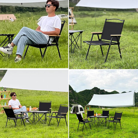 Silla Plegable Camping Playa Picnic Pesca Portátil Negro