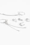 Set de caravanas estrella strass plateado