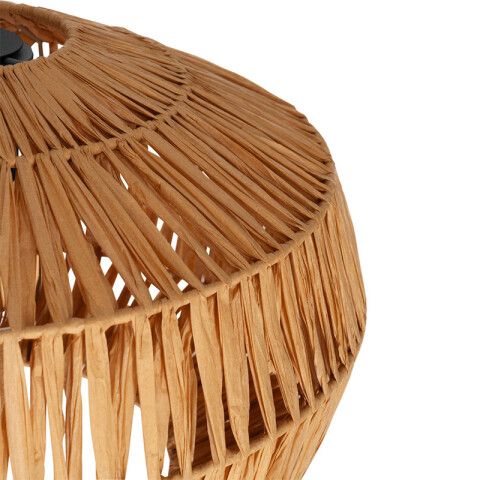 Colgante acero negro pantalla papel E27 EG6238