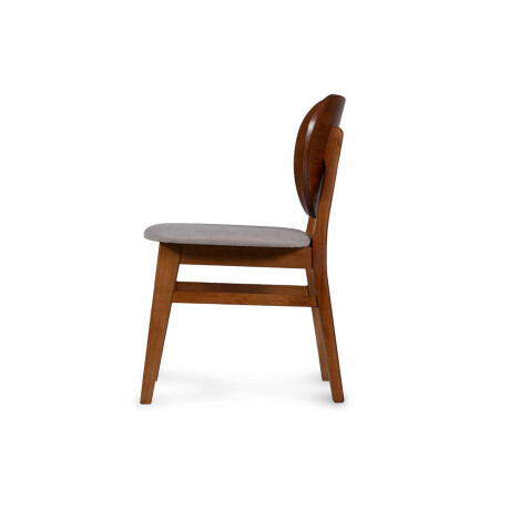 Silla Cleo - Nogal - Respaldo laminado - Tela Rústica Tostado (CH)