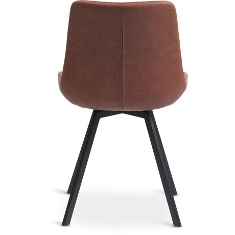 Silla De Comedor Hygum Giratoria Polipiel Cognac/Negro