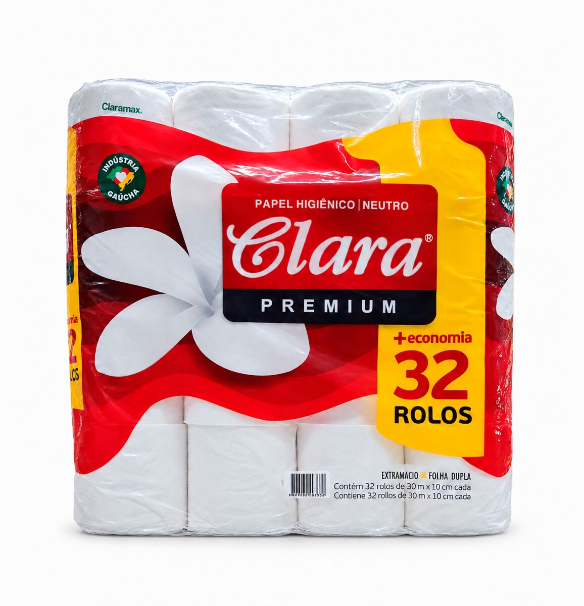 PH DOBLE. HOJA 30M 32ROLLOS CLARA PREMIUM FUNDA 2 PACKS 