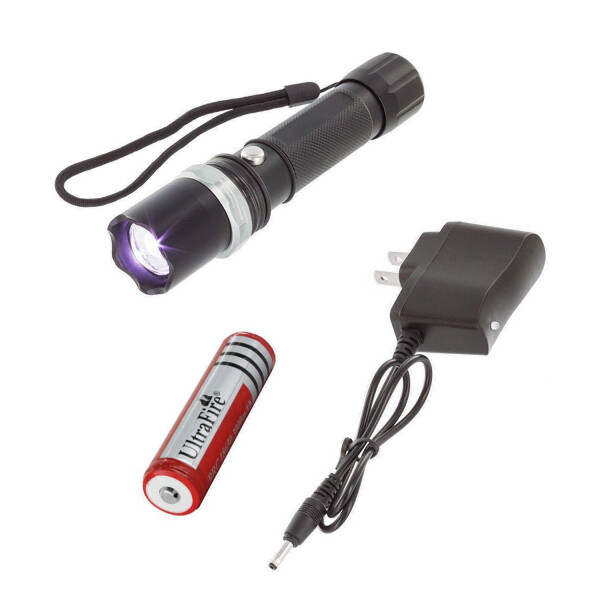 Linterna Tactica Recargable 400 Metros Zoom Caza Camping Color Variante Gris