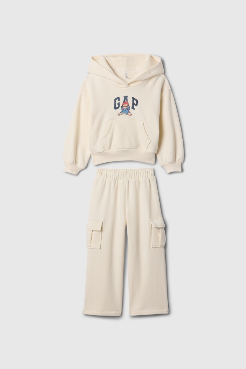 Set Canguro Y Pantalón Deportivo Toddler Niña Ivory Frost