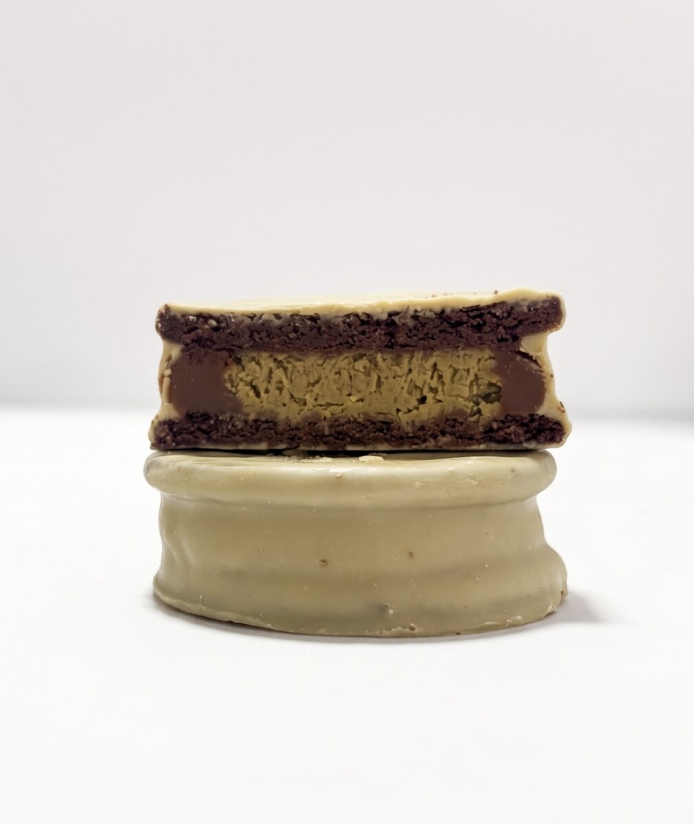 Alfajor Dubai Pistacho y Dulce de Leche - Baño Pistacho 33% 