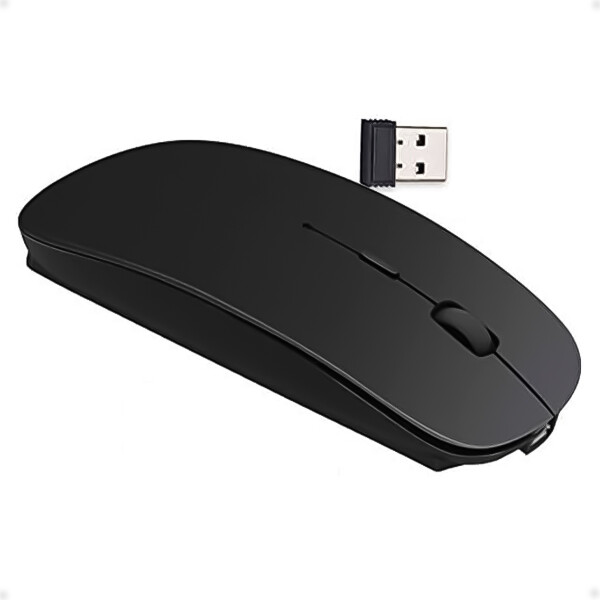 Mouse Inalámbrico Bluetooth y USB Recargable Negro