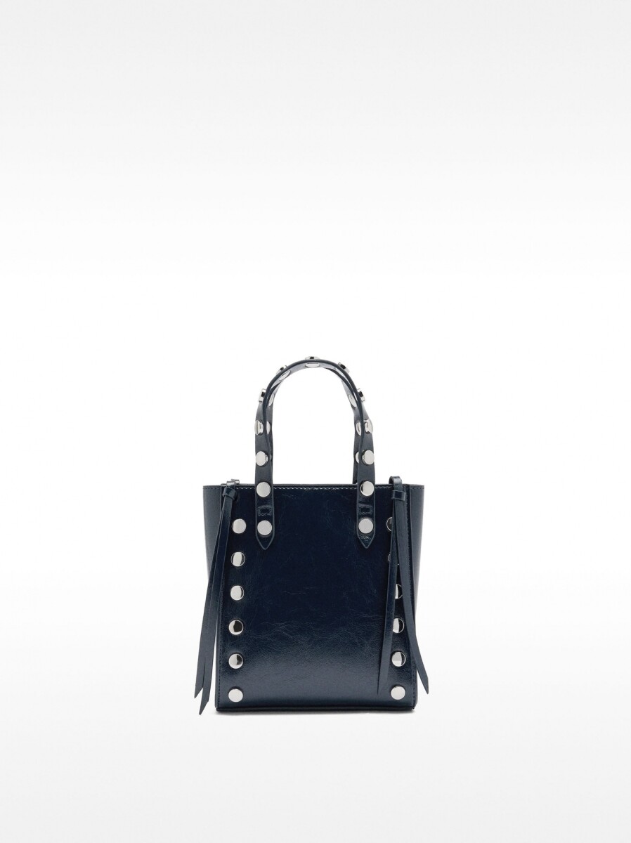 Bolso Tote Con Tachuelas - azul-marino 