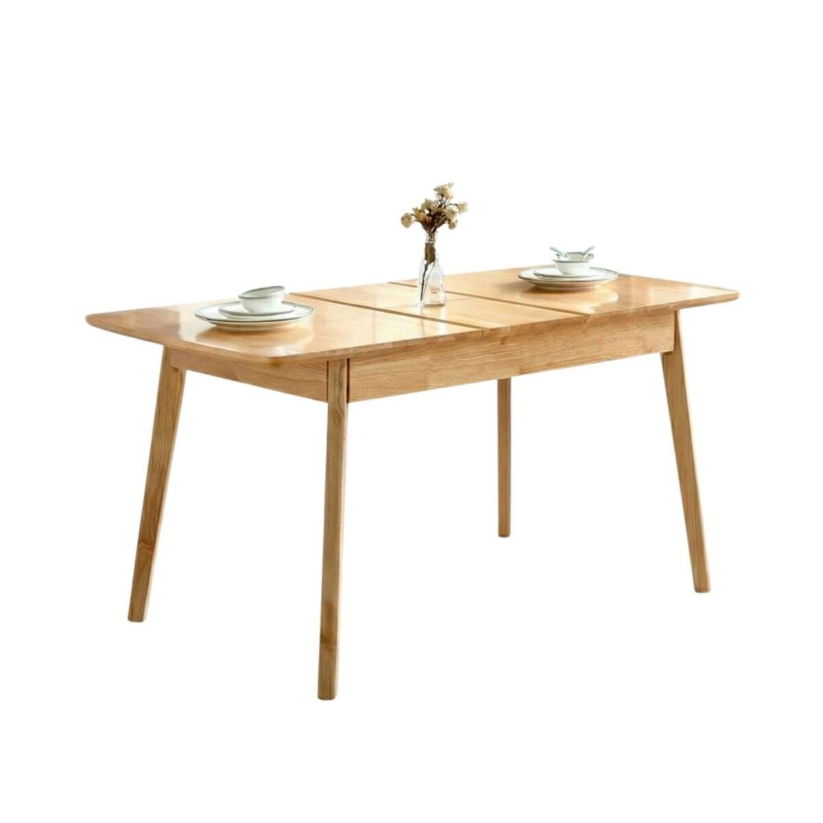 Mesa de comedor Extensible - Madera maciza 120 a 150 cm Elan 