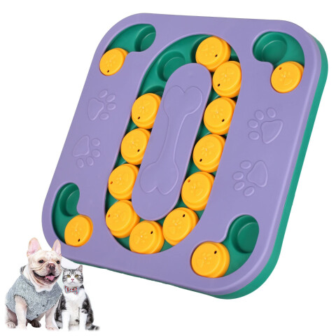 Juguete Para Perro Puzzle Interactivo Come Lento Mascotas Variante Color Violeta