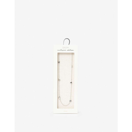 Collar Corto De Acero Con Corazones Plateado