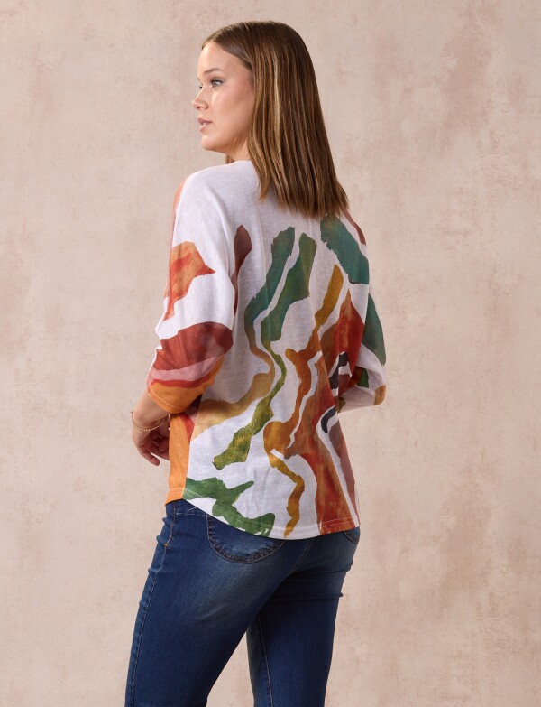 Buzo Print MULTI/ANARANJADO