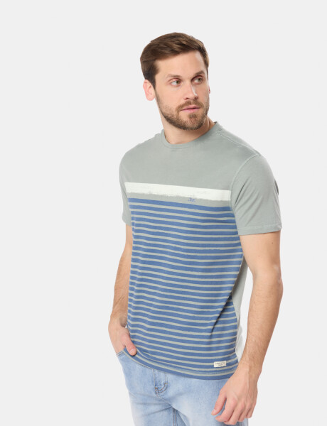 REMERA RAYADA Pistacho