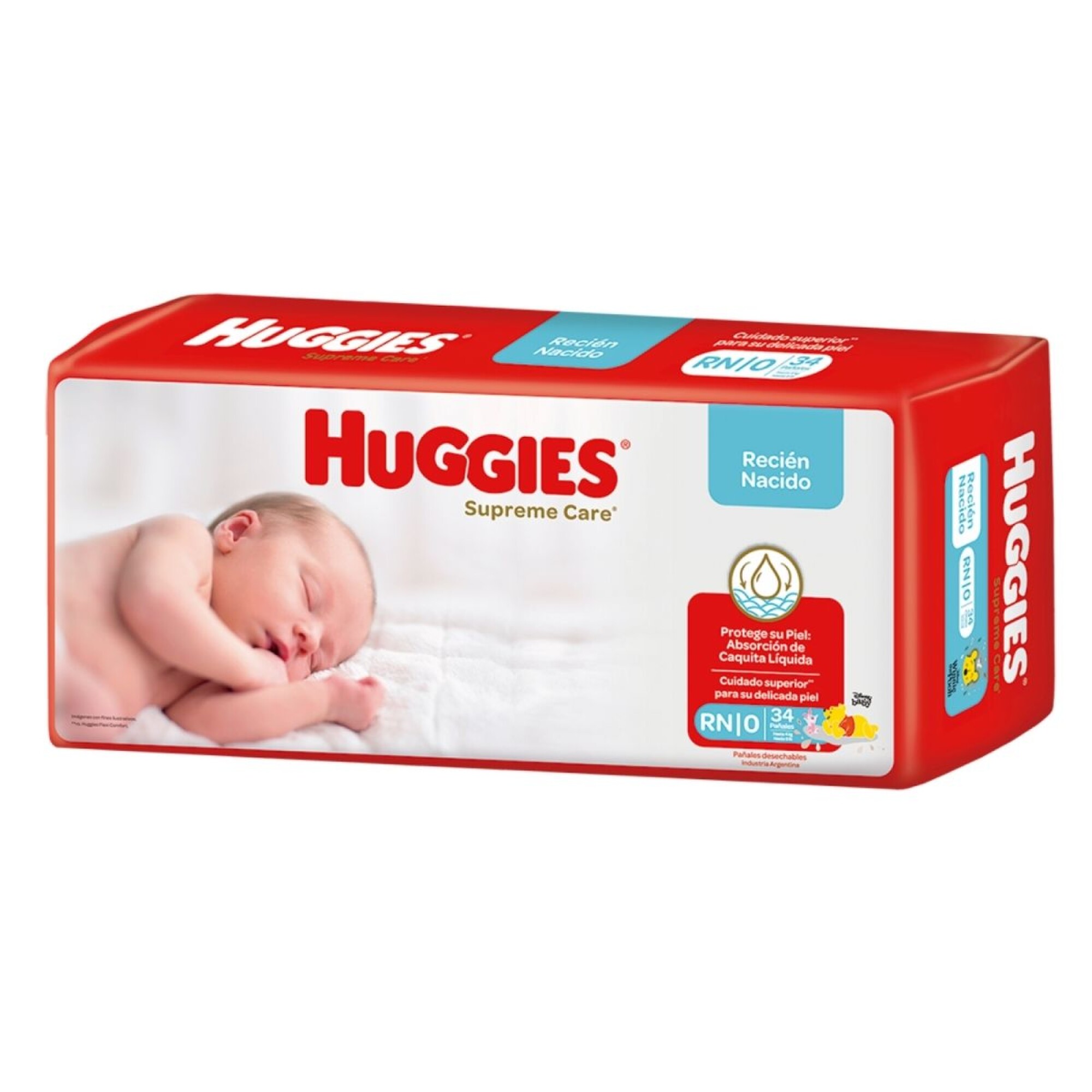 Pañales Pure & Natural Etapa RN marca Huggies Supreme para Bebé