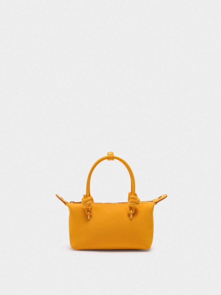 Bolso Tote De Textura Suave Xs naranja