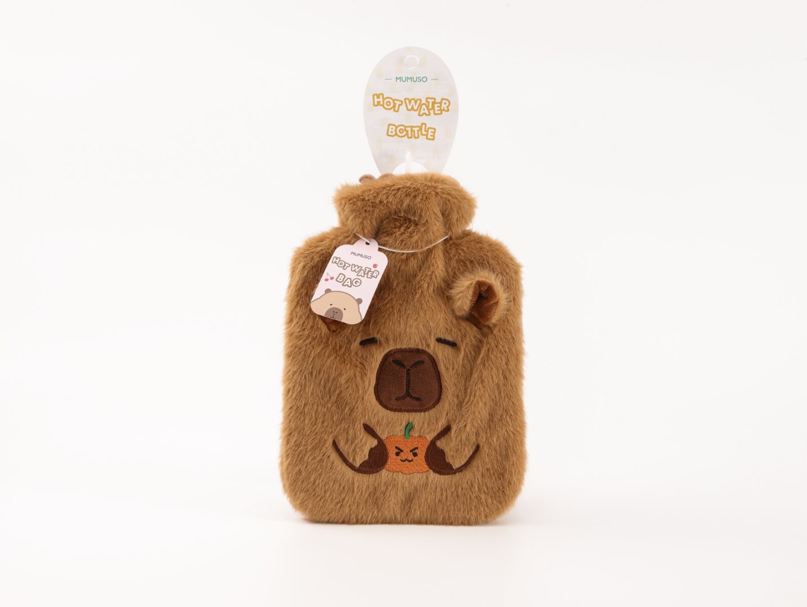 BOLSA DE AGUA CALIENTE CON DISEÑO DE CAPIBARA Y FRUTA (1000 ML / MARRÓN) 