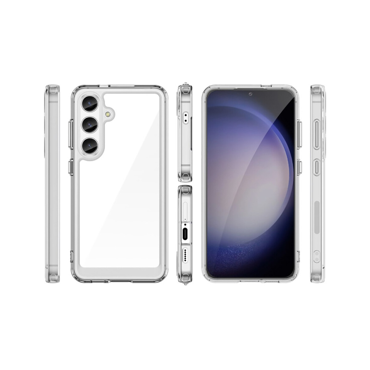 Case Transparente con Borde de Color Samsung S24 Transparente