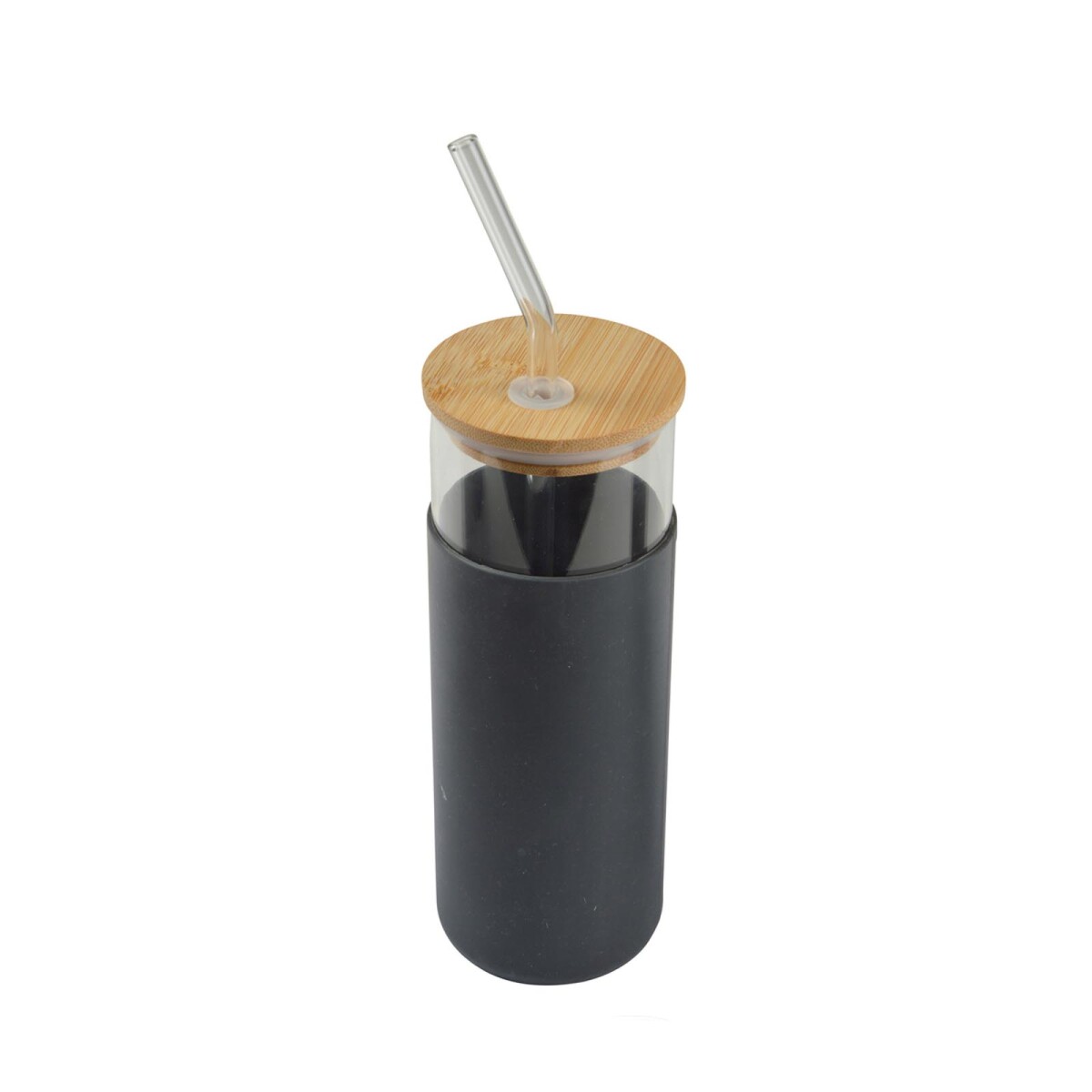 VASO C/SORBETE 500ML - BAMBU-Y-VIDRIO GRIS 6BAV025 