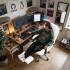 Silla Oficina Sillon Escritorio Ejecutiva Ergonomica Cuero con apoyapies IMBACK Color Blanco Silla Oficina Sillon Escritorio Ejecutiva Ergonomica Cuero con apoyapies IMBACK Color Blanco