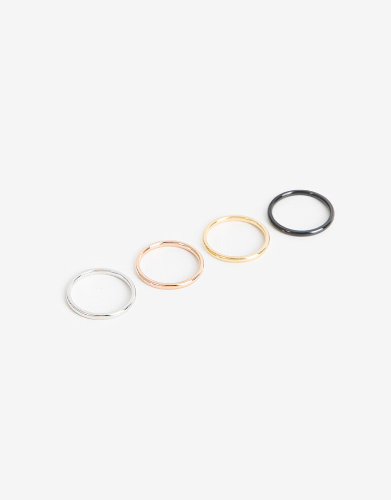 Sets Anillos Metal Sets Anillos, Acero - Combinacion Bicolor
