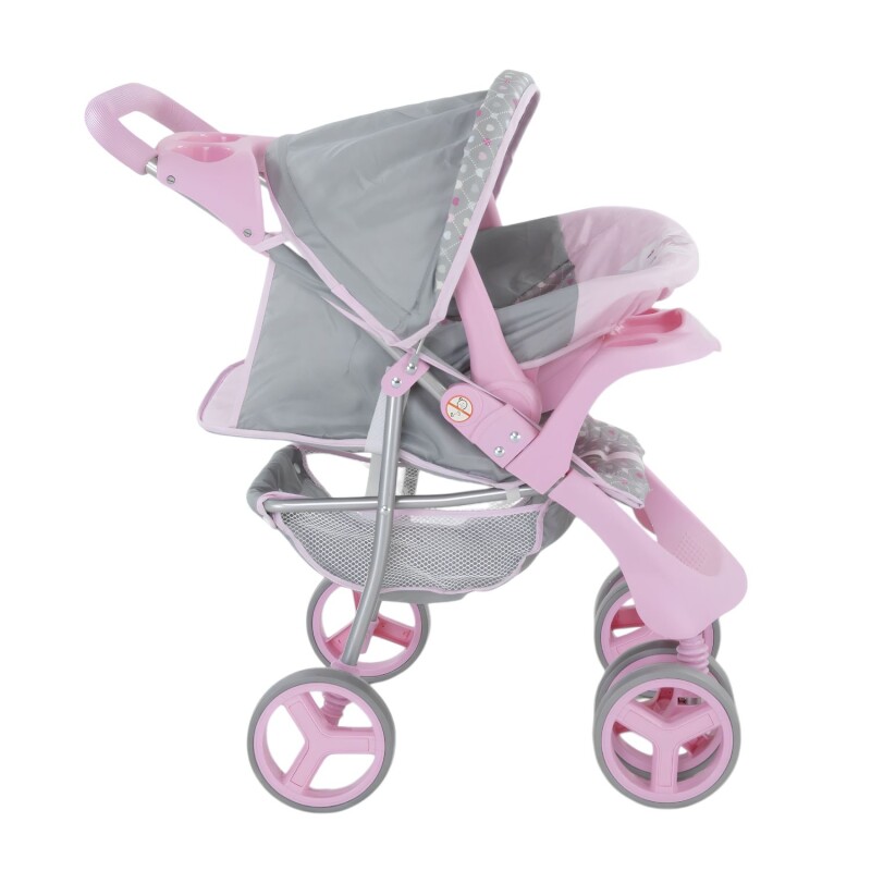 Coche de bebé para muñecas Bebesit 2 piezas Rosa