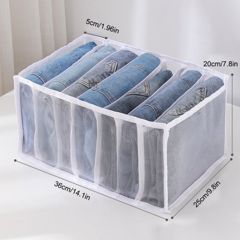 Organizador para almacenar ropa con 7 divisiones Blanco