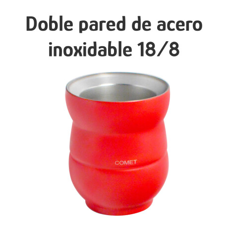 Mate Chico con Doble Pared en Acero Inoxidable 140Ml Comet Rojo