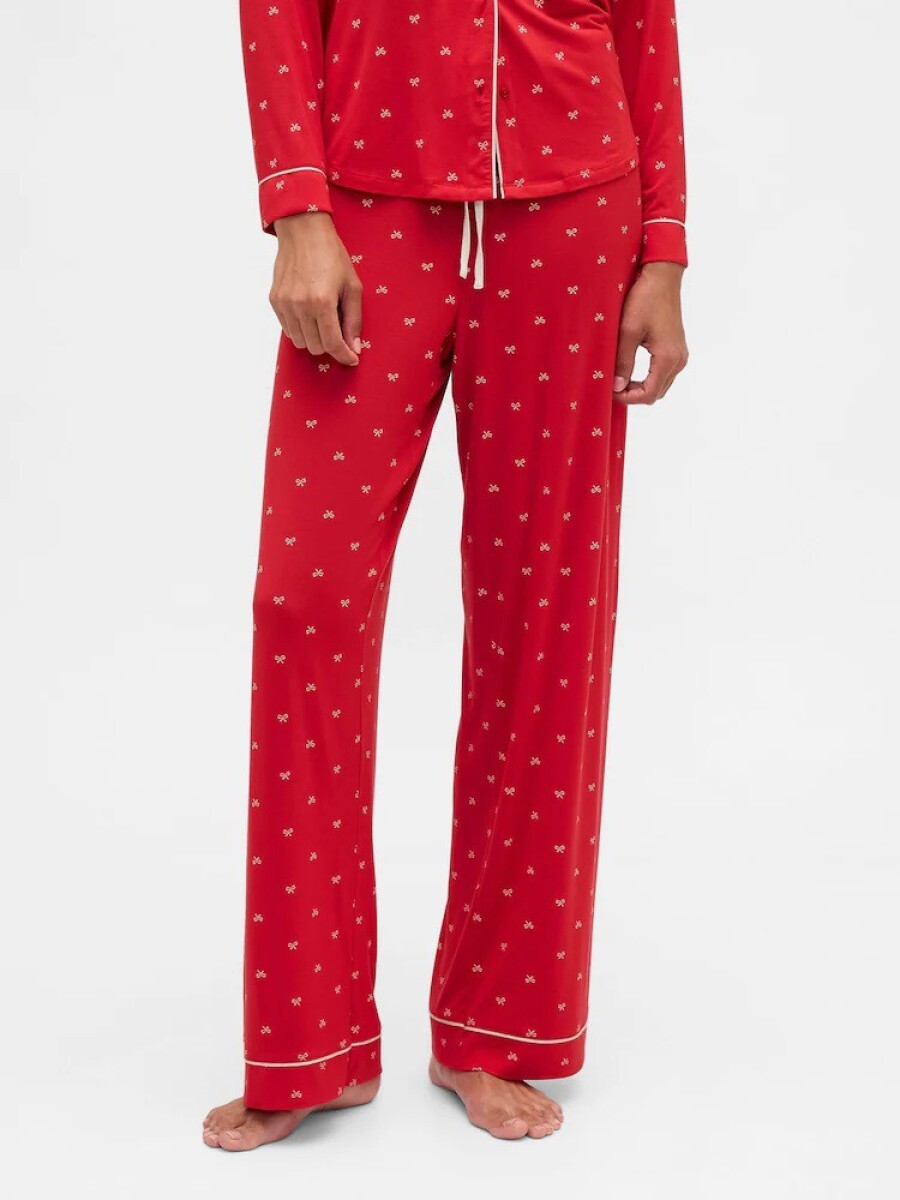 Pijama Pantalón De Modal Mujer - Red Bows 