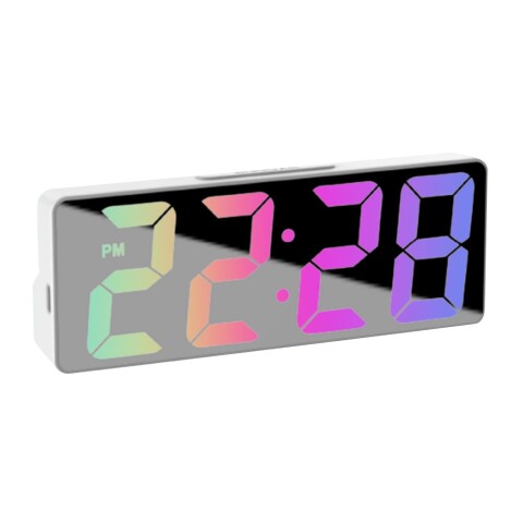 Reloj Despertador Digital Led Temperatura Usb Pilas Alarma Color Variante Blanco